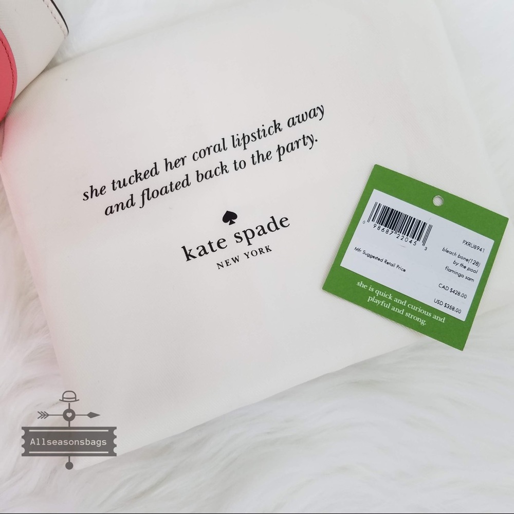 Kate spade by the pool sam bleach satchel flamingo - Picture 3 of 5